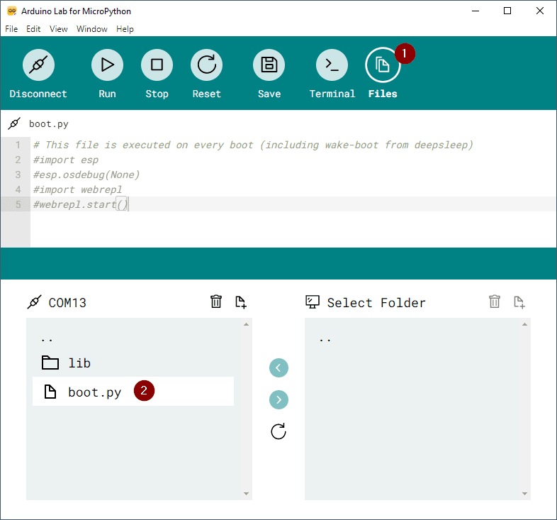 Arduino Lab - öffnen der Datei 