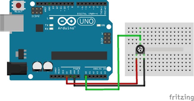 Drehpotentiometer am Arduino UNO