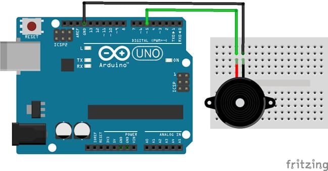 Piezo Buzzer am Arduino UNO