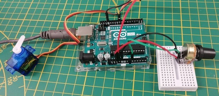 Schaltung - Servomotor & Drehpotentiometer am Arduino UNO R3