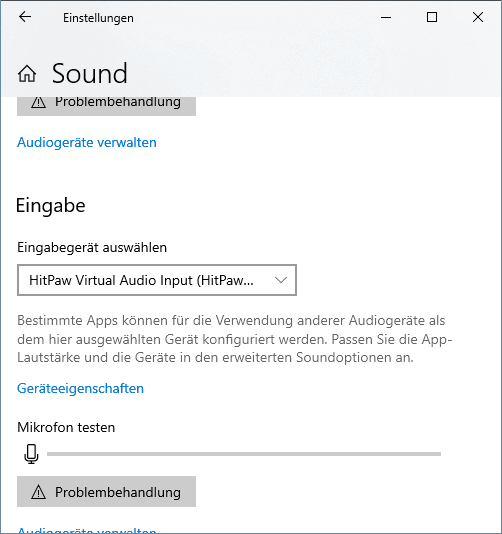 Windows Soundeinstellungen für HitPaw Voice Changer