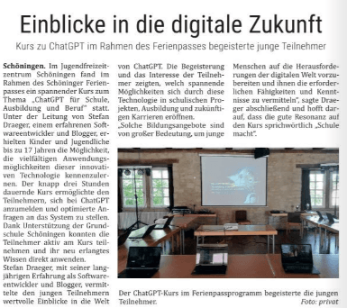 Zeitungsartikel - Helmstedter Sonntag