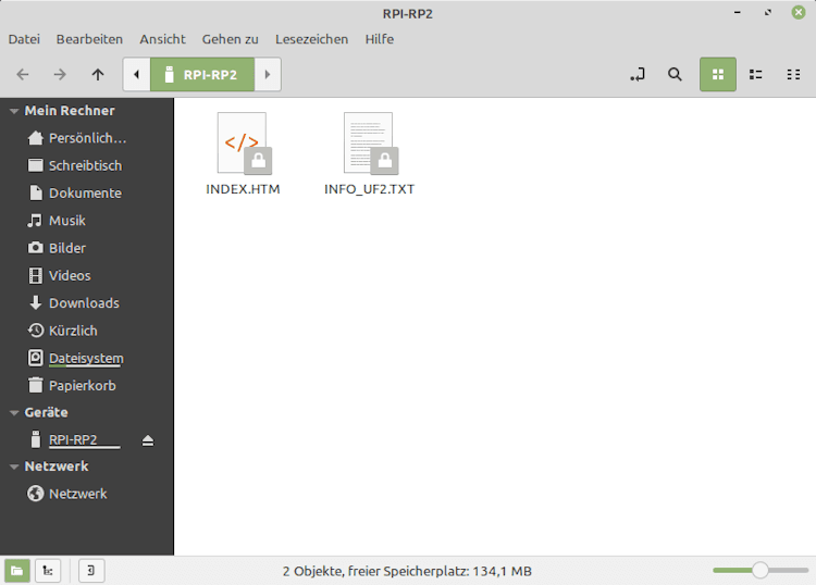 Laufwerk des Raspberry Pi Pico unter Linux