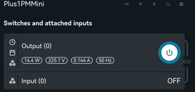 Energiemessung mit dem Shelly Plus 1PM Mini über das Webfrontend