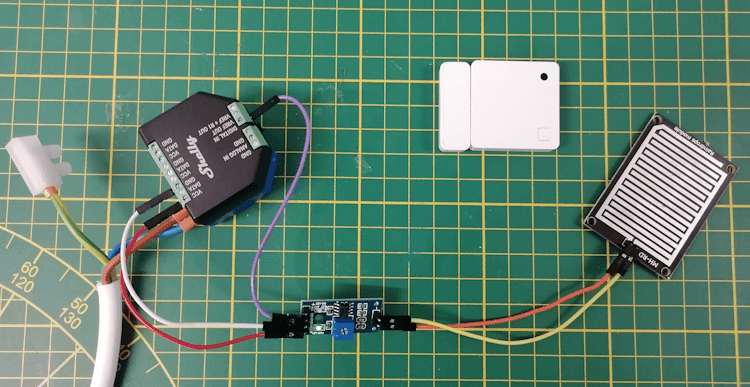Schaltung - Regensensor am Shelly Plus 1 mit Addon und Shelly BLU Door/Window