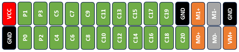Pinout der Buchsenleiste am Calliope Mini 3