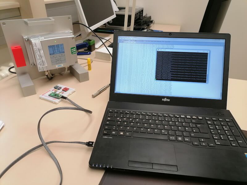 Testaufbau - prüfen von Luftdrucksensoren an der PTB Braunschweig