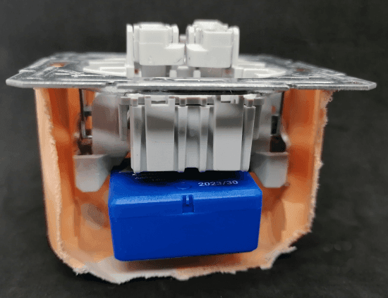 Shelly Plus 1 Mini with switch in a cavity box