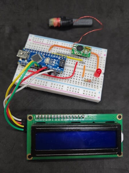 Schaltung - DCF77-Emfangsmodul am Arduino Nano V3
