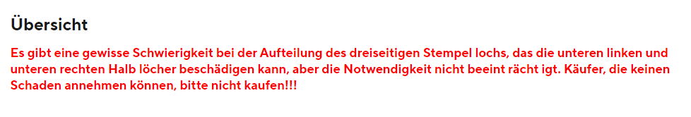 Hinweis des Verkäufers auf Aliexpress über physische Mängel am Board