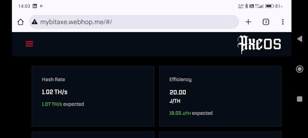 Zugriff auf AxeOS via Freigabe über DynDNS