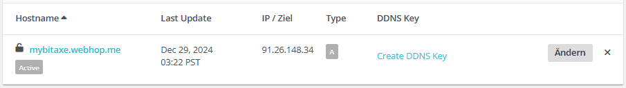 Konfiguration des neuen Hosts in no-ip.com