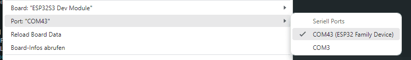 Arduino IDE - Auswahl des COM-Ports