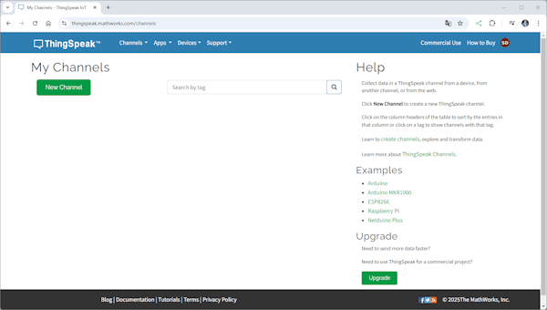 Dashboard in ThingSpeak