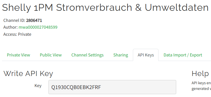ThingSpeak - API Key