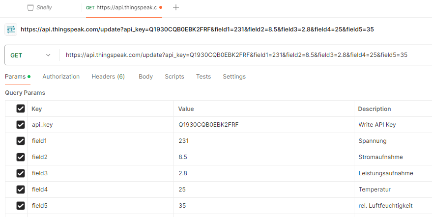 HTTP Request für ThingSpeak