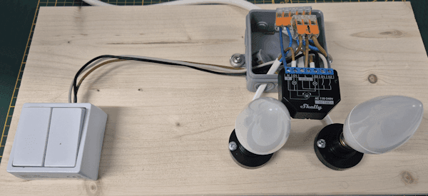 Schaltung - Shelly 2PM Gen2 mit Schalter und Lampen