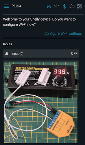 Shelly i4 DC - Reed-Kontakt - OFF