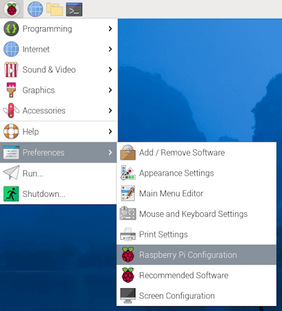 öffnen der Konfiguration über das Startmenü - Step1