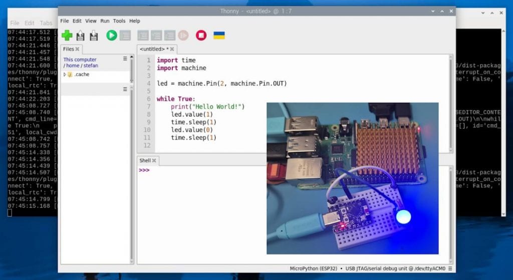 Testen des ESP32-C3 mit neuer Firmware in Thonny