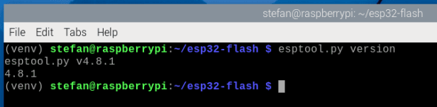 Version von esptool ausgeben