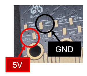 Pins für die externe Spannungsversorgung