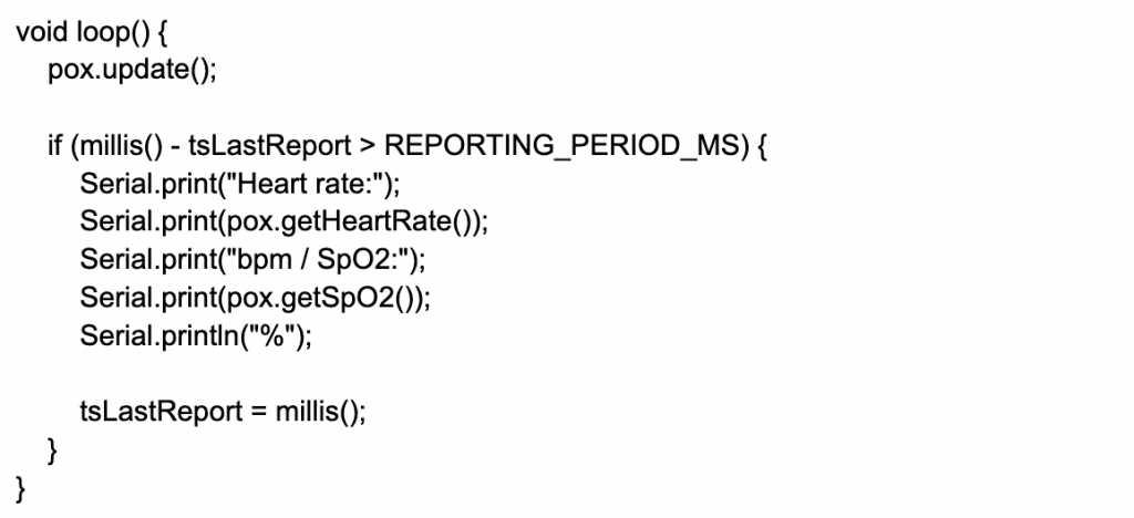 code for puls oximeter at arduino microcontroller