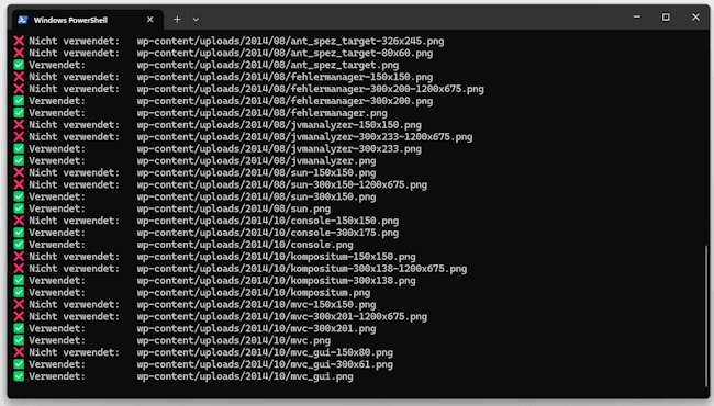 Ausgabe - Suche nach nicht benutzen Bildern