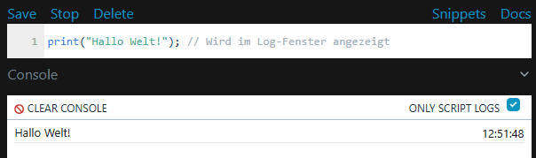 Shelly Script - Debugausgabe