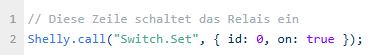Shelly Script - Kommentar zu einem Funktiosnaufruf