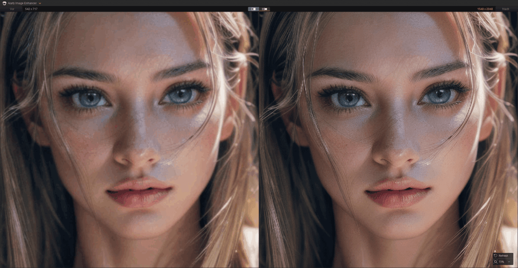 Foto eines Gesichts verbessert