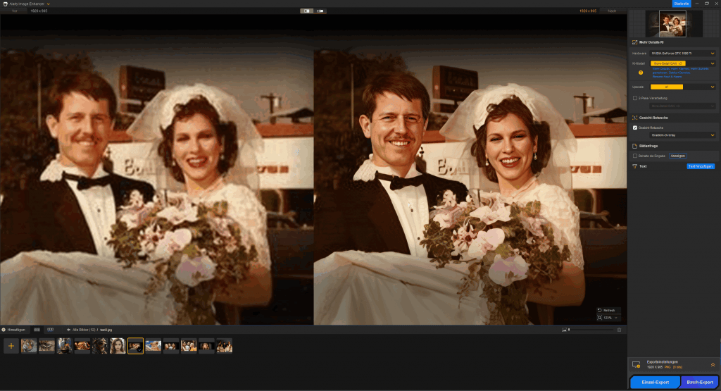 Bildverbesserung vorher/nachher