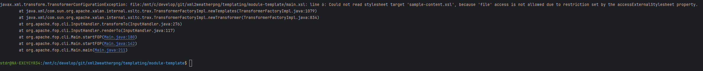 Apache FOP - Fehler accessExternalStylesheet property