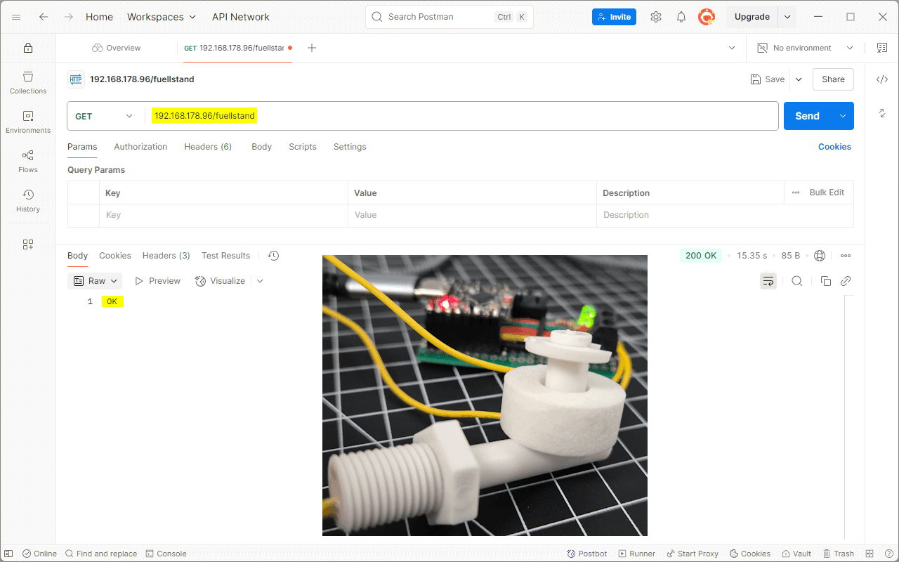 HTTP-Anfrage Füllstandssensor - OK