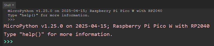 Output MicroPython v1.25