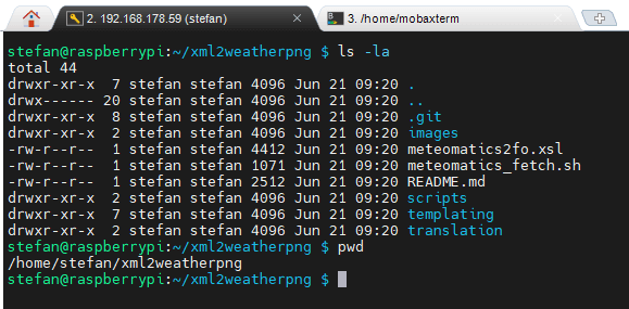 Projekt xml2weatherpng auf dem Pi