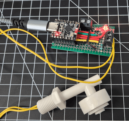 Schaltung - ESP32-C3 Mini mit Schwimmschalter - Kontakt geöffnet