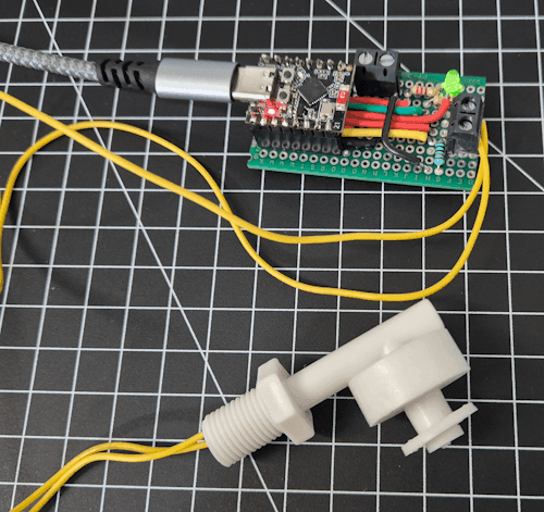 Schaltung - ESP32-C3 Mini mit Schwimmschalter - Kontakt geschlossen