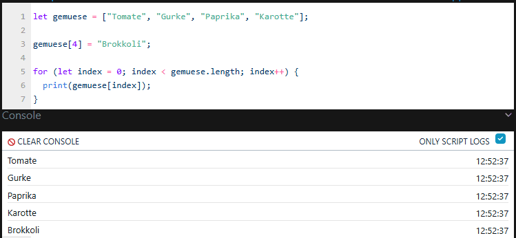 Shelly Scripting - Arrays - Hinzufügen von Elementen