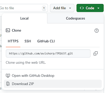 TM1637Display GitHub Repo ZIP-Download