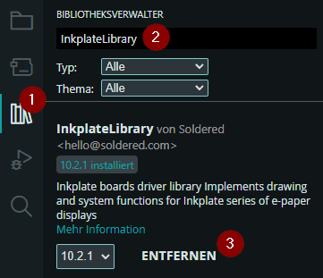Installieren der Bibliothek für das Display
