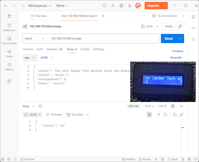 Beispielanzeige - Zeile1 und Zeile2 - scroll