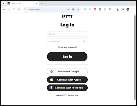 IFTTT - Login Page