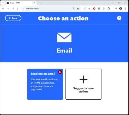 IFTTT - create air-Q Applet - Step 10