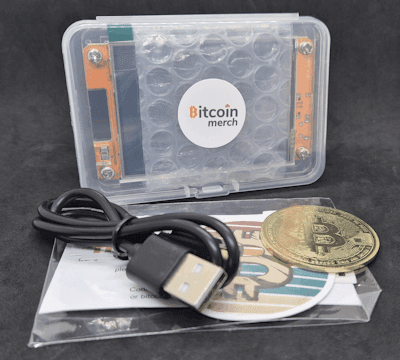 Lieferumfang - BitcoinMerch Gold Nugget NerdMiner