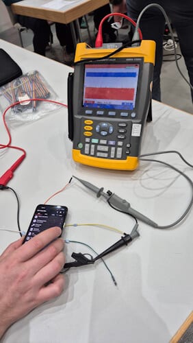NFC Temperatursensor - Osziloskop - 3V Spannung