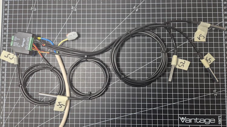 5 Temperatursensoren vom Typ DS18B20 am Shelly Plus 1 mit AddOn