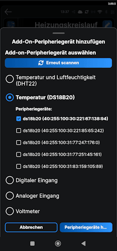 Einrichten DS18B20 Sensor über Shelly AddOn am Shelly Plus 1 - Step3