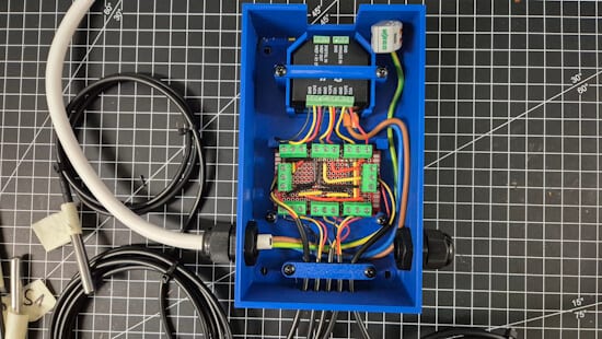Gehäuse für Shelly mit AddOn und 5 DS18B20 Sensoren 2