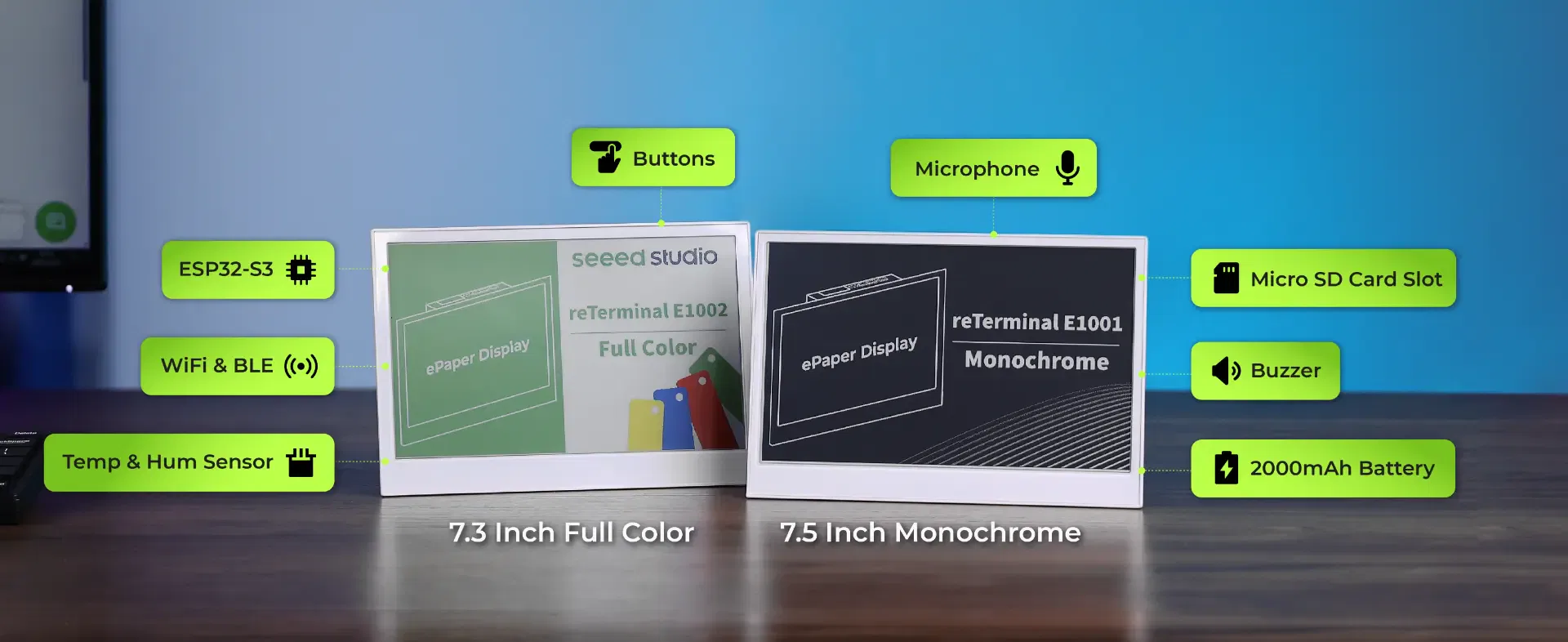 seeed studio reTerminal E1001 &  E1002 (Monochrome - FullColor)